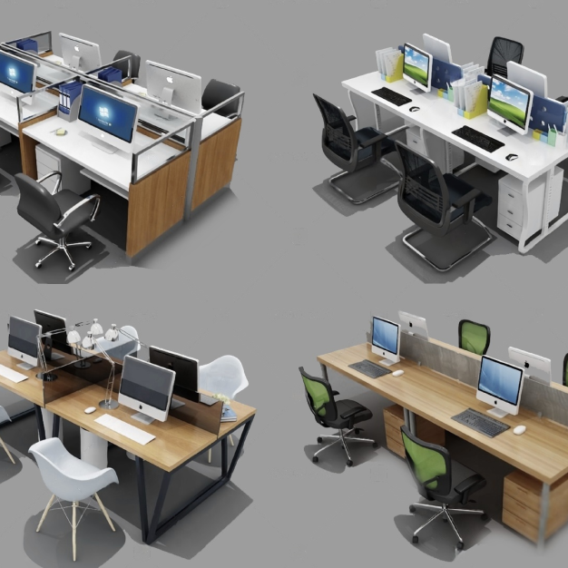  办公桌椅3D模型